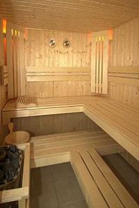 Inside a modern Finnish sauna